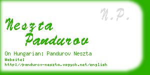 neszta pandurov business card